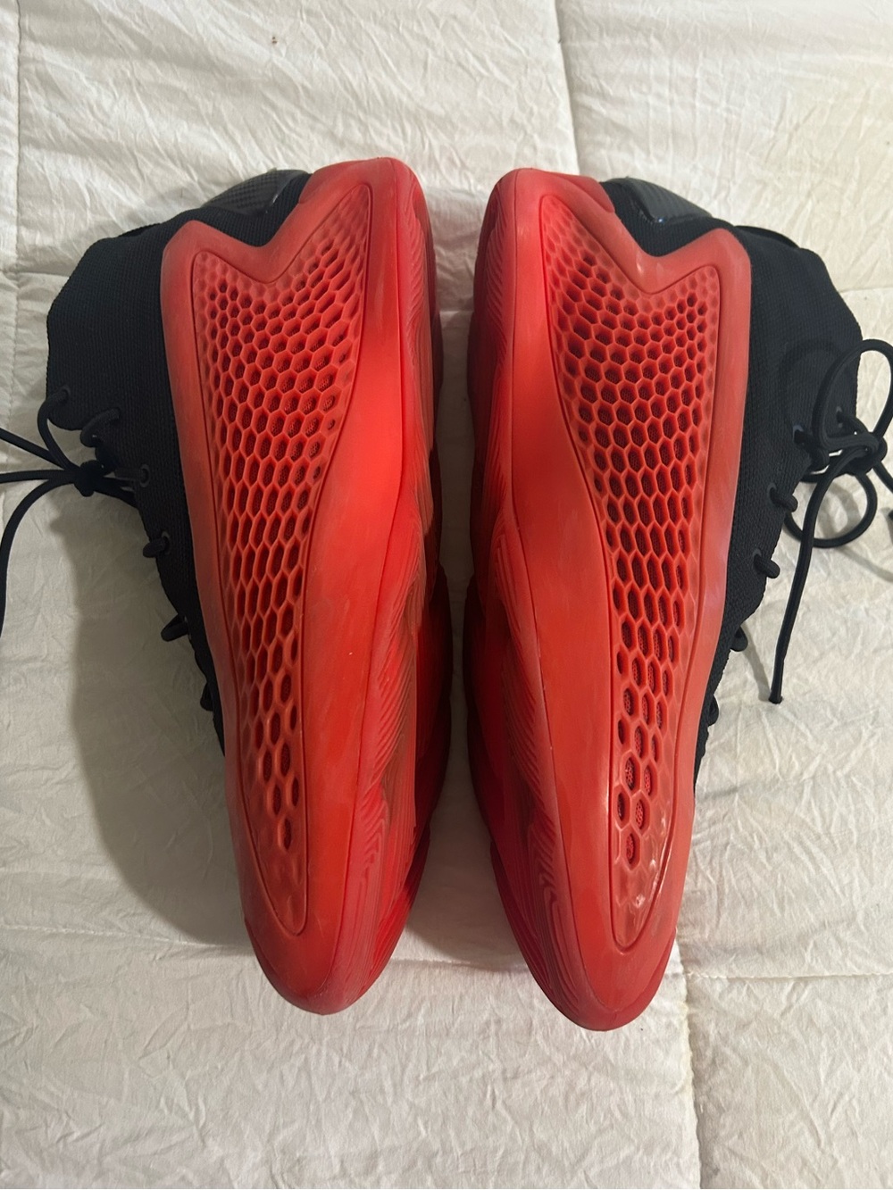 Adidas Anthony Edwards 1 Men's Athletic Shoes Black and Red - Picture 5 of 8